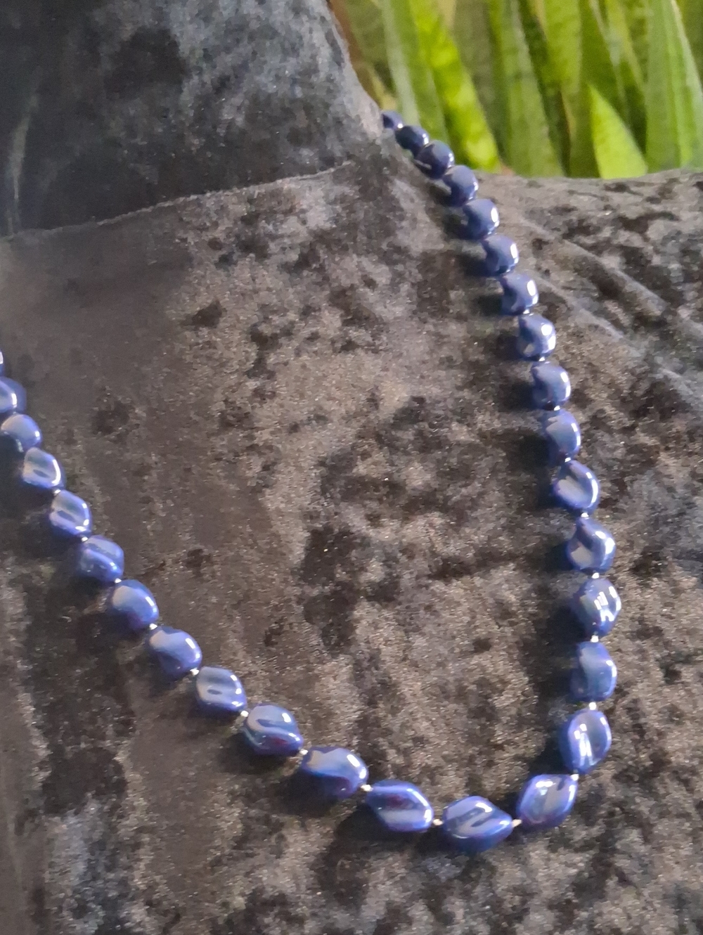 Vintage Blue Glass Beaded Women’s Necklace
